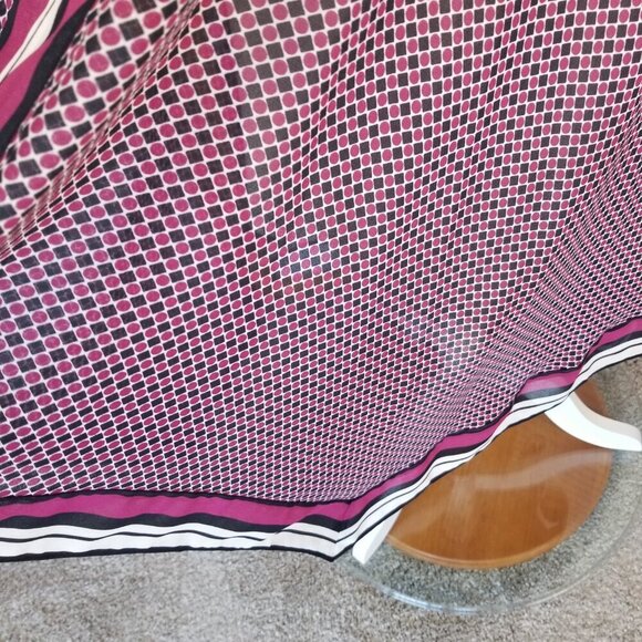 Michael Kors Cocktail Dress Size XS Border-Print Handkerchief Hem Lined - Picture 8 of 12